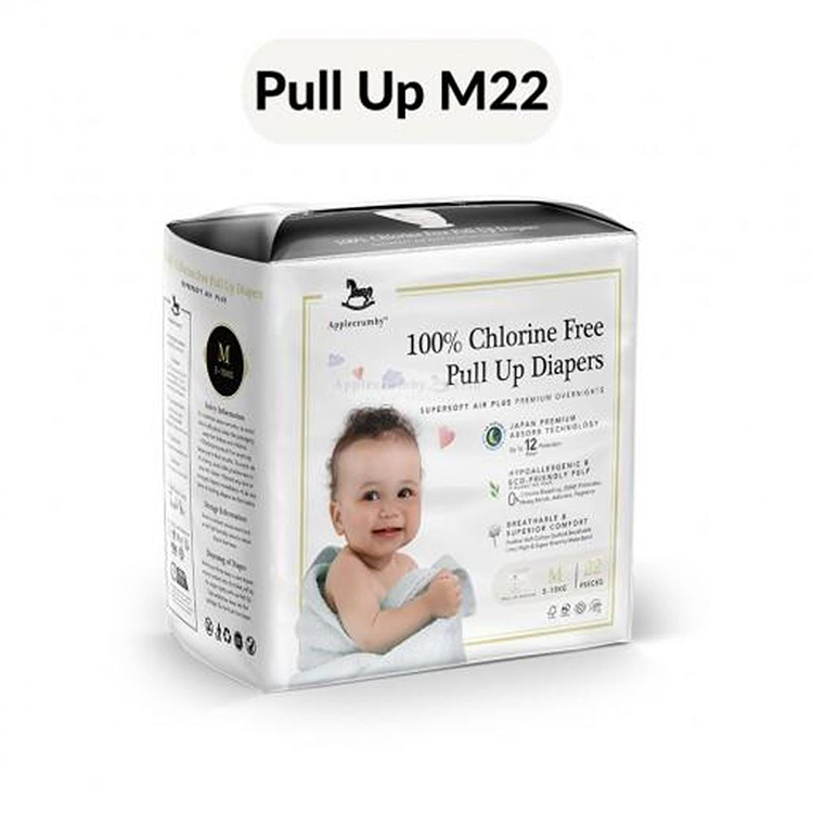 Applecrumby™ 100% Chlorine Free Premium Baby Pull Up Diapers (M22