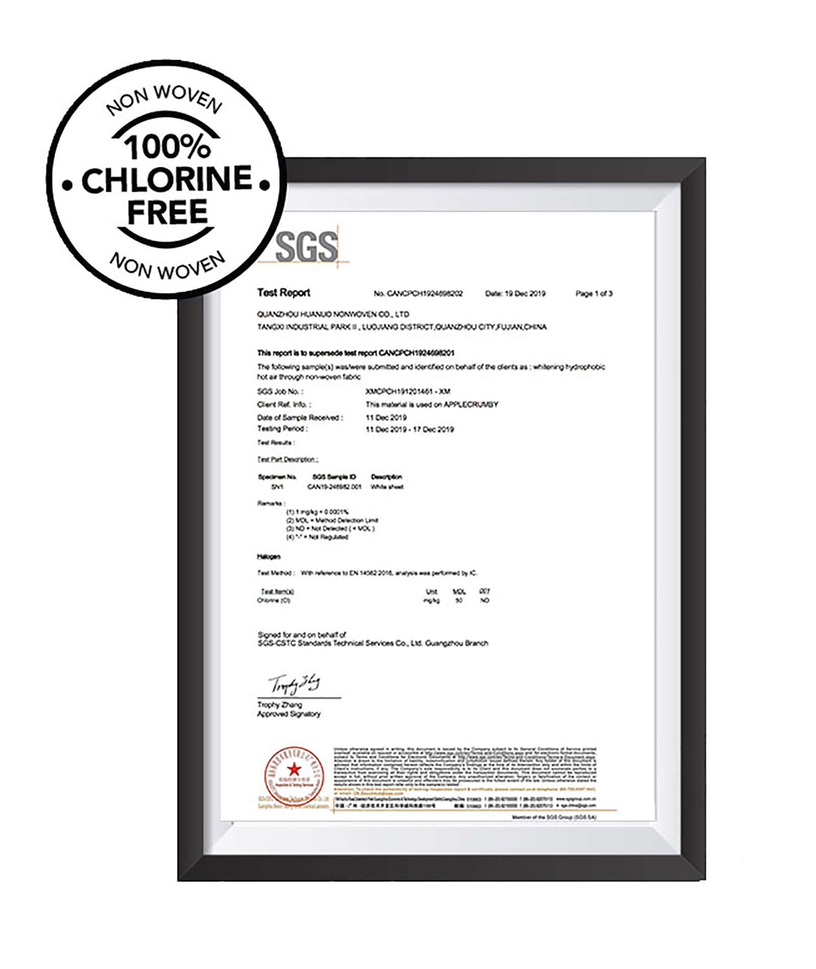 100% Chrlorine Free Non Woven