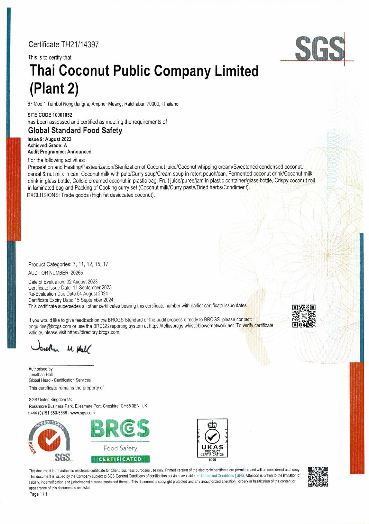 Thai Coconut PCL - BRC Certificate Plant2 (1)_page-0001