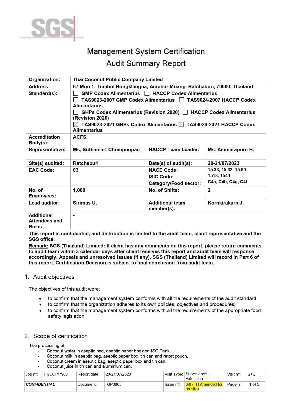 Thai Coconut PCL - GHPs & HACCP audit report_page-0001
