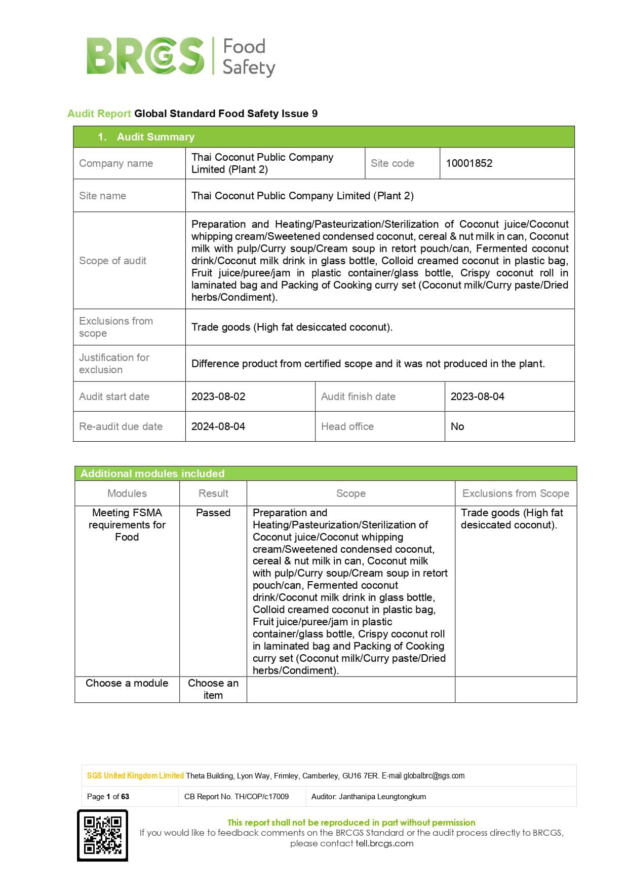 Thai Coconut PLC - BRCGS audit report (Plant2) (1)_page-0001
