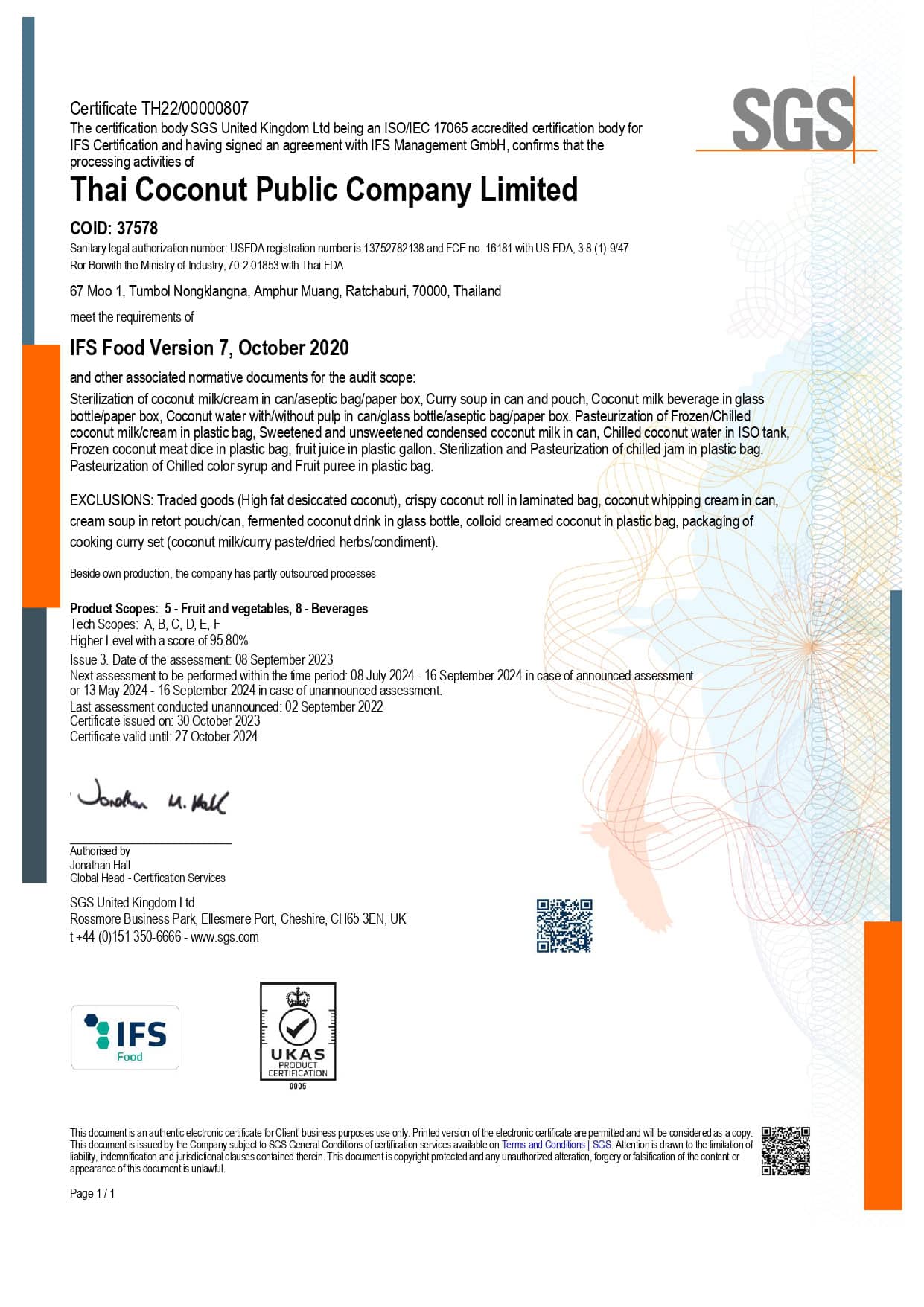 Thai Coconut PLC - IFS Certificate 2023_page-0001